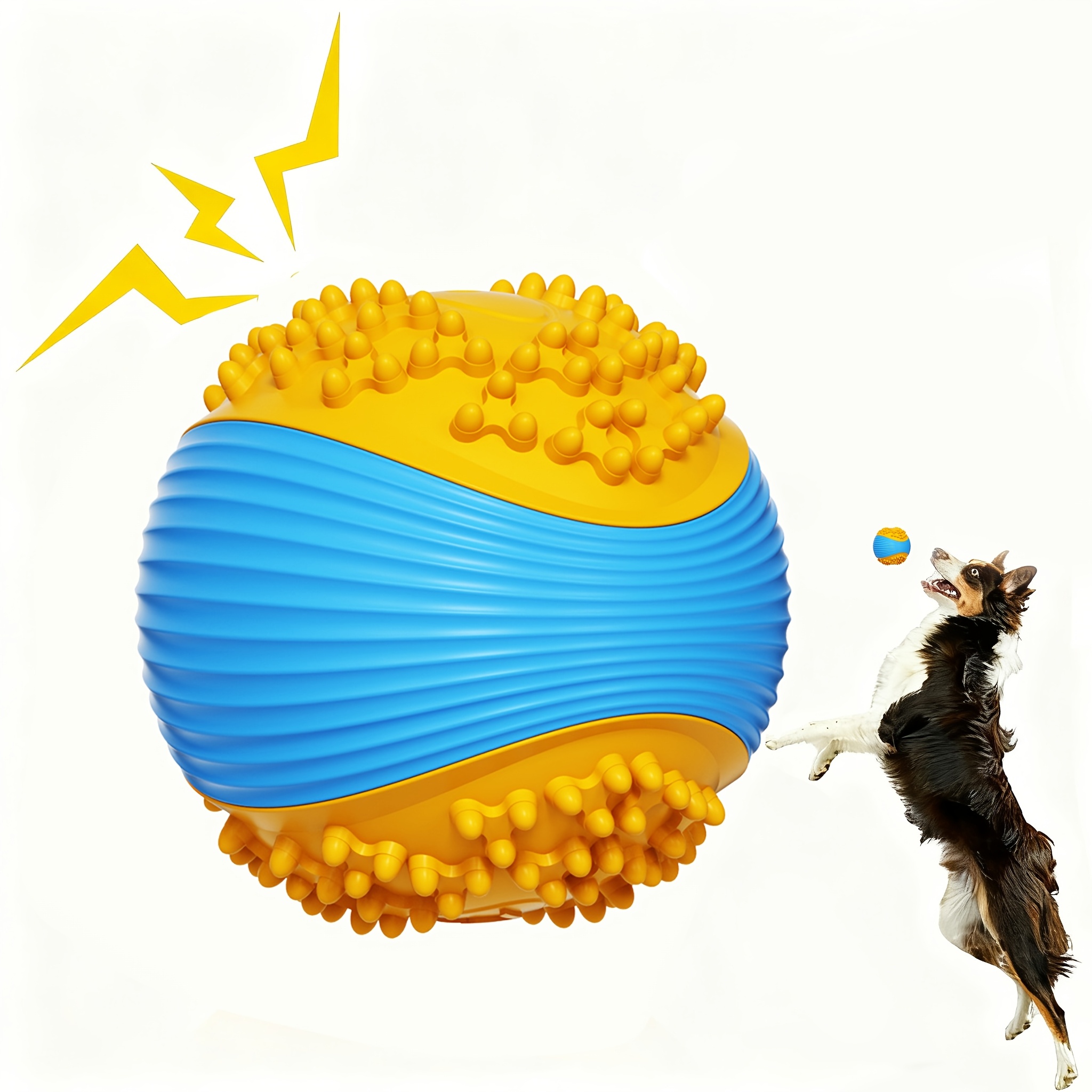 Pet Dental Chew Toy - Indestructible Dog Squeaky Ball Toy, Tough