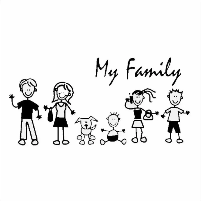 Pet Supplies For Dogs - Car Sticker Family Stick Figure Kid