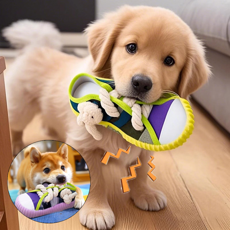 Pet Dental Chew Toy - Dog Squeak Toy Teeth Grinding Bite