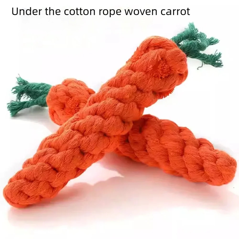 Pet Dental Chew Toy - Carrot Dog Chew Rope Toy Safe